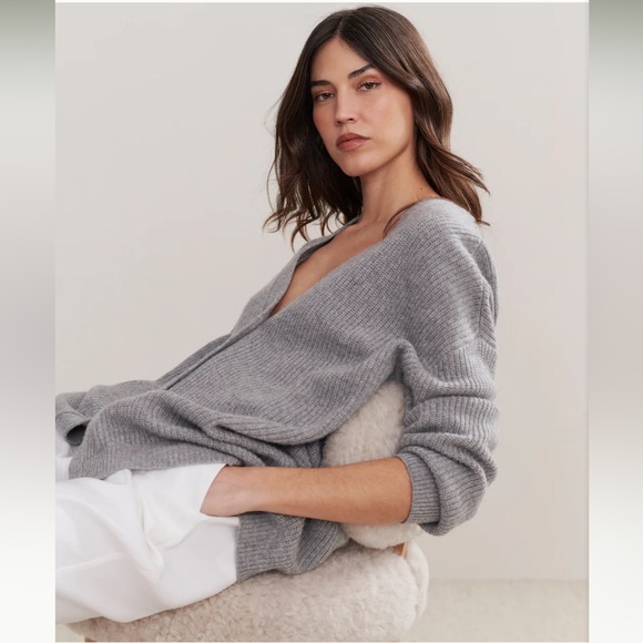 Jenni Kayne Cashmere Cocoon Cardigan in Heather Gray Size S 100% cashmere - Picture 2 of 10